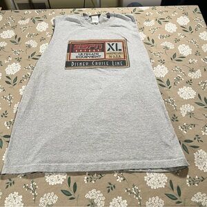 ESPN Skybox Disney Cruise Line Sleeveless T Shirt Grey Size XL Graphic Vintage
